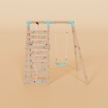 Single Swing Set With Climbing Wall - Shadowfern I