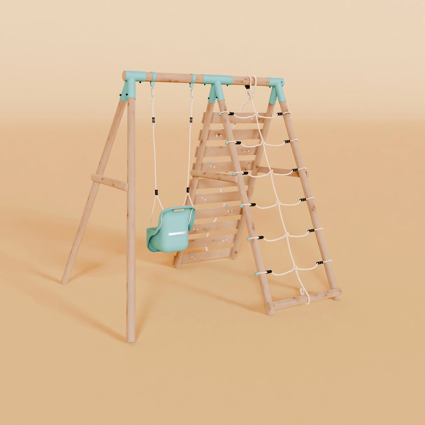 Single Baby Swing Set With Climbing Wall - Shadowfern II