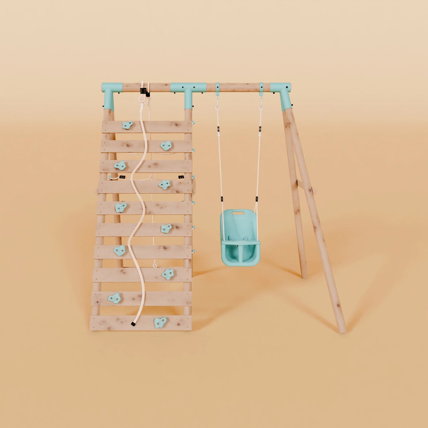 Single Baby Swing Set With Climbing Wall - Shadowfern II