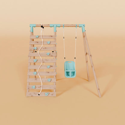 Single Baby Swing Set With Climbing Wall - Shadowfern II