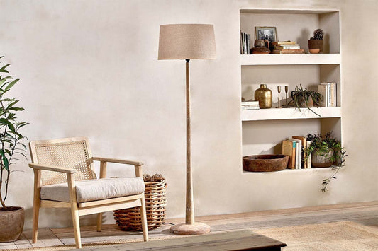 Nkuku Sahar Mango Wood Floor Lamp
