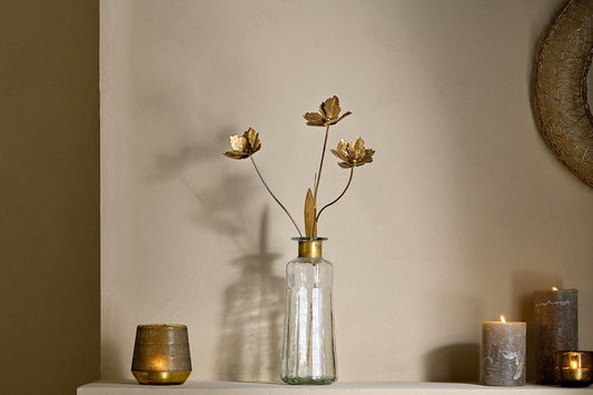 Nkuku San Stem Floral Antique Brass