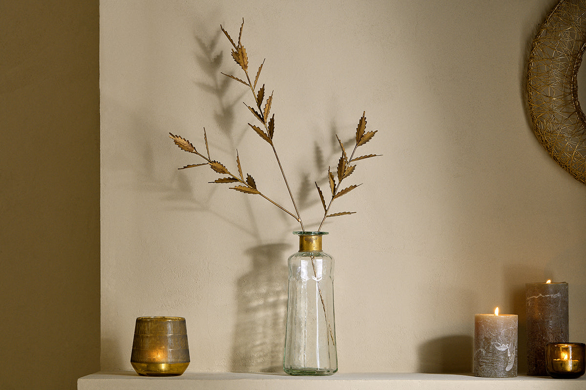 Nkuku San Stem Leaves Antique Brass