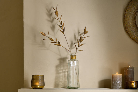 Nkuku San Stem Leaves Antique Brass