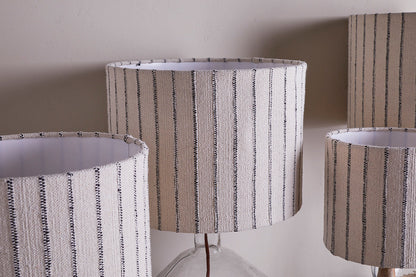 Nkuku Sanja Cotton Stripe Lampshade Off White & Grey