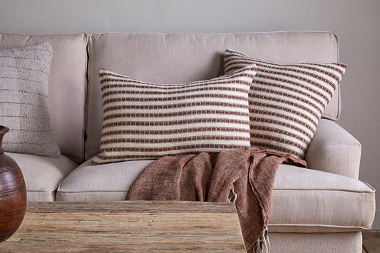 Nkuku Sanval Wool Cushion Cover Burgundy