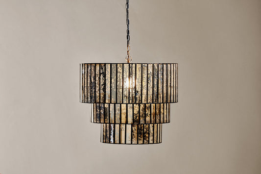 Nkuku Shanaya Mottled Glass Chandelier Antique Bronze