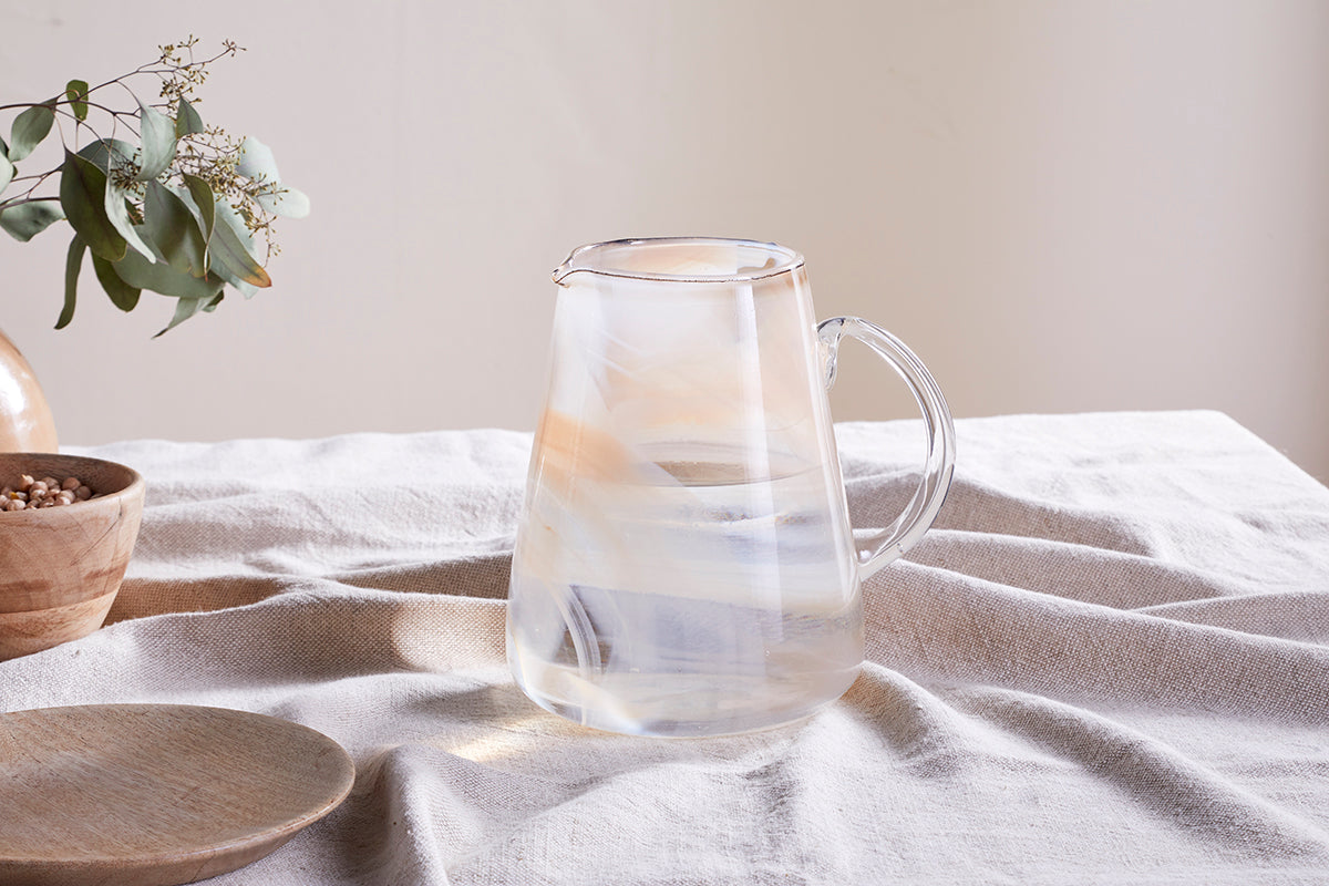 Nkuku Shirali Marble Swirl Jug Apricot