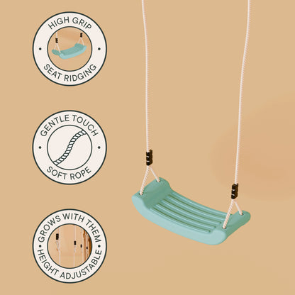 Double Wooden Swing Set With Climbing Wall - Boulder Brook I