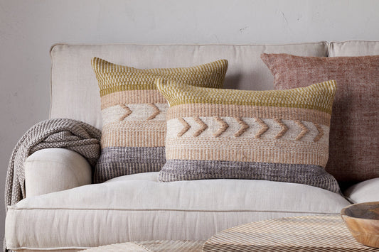 Nkuku Tuleeka Wool Cushion Cover Ochre