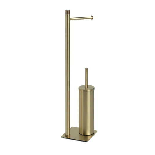 Origins Living Gedy Trilly Bathroom Butler With Toilet Brush & Roll Holder Brushed Brass