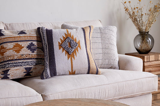 Nkuku Tussi Mara Cushion Cover Mustard & Grey
