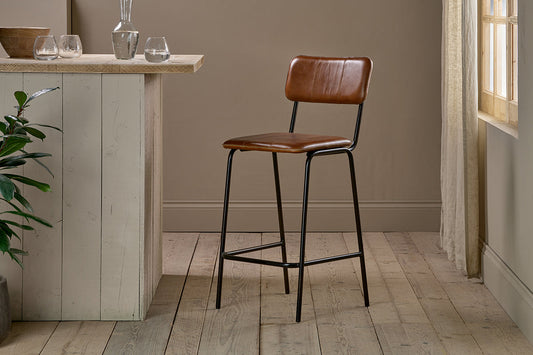 Nkuku Ukari Counter Chair Aged Tan