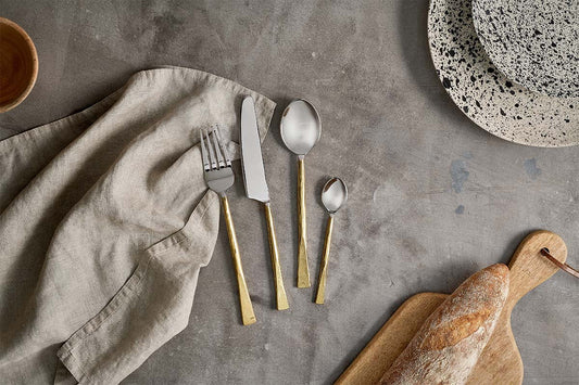 Nkuku Usa Cutlery Set Brushed Gold (Set Of 16)