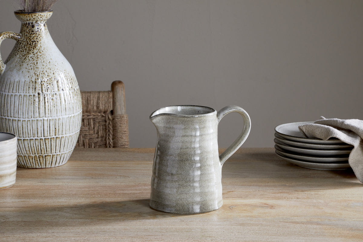 Nkuku Valinha Earthenware Jug Grey Small