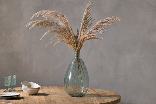 Nkuku Virya Recycled Glass Vase Pale Blue