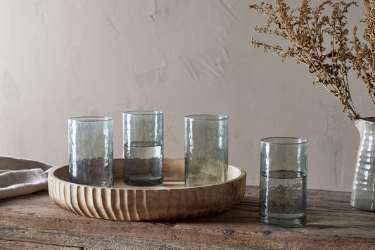 Nkuku Yala Hammered Highball Sage Green (Set Of 4)