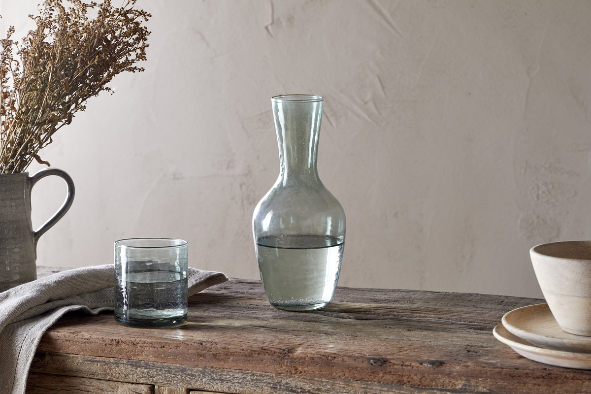 Nkuku Yala Hammered Jug Sage Green