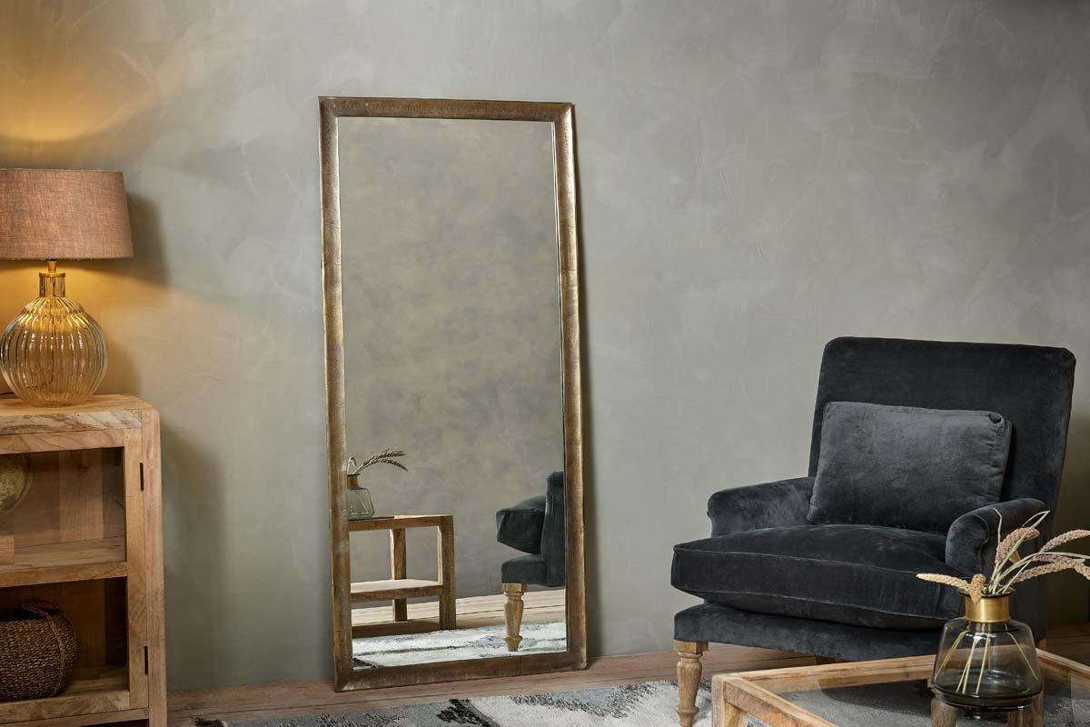 Nkuku Yadur Full Length Mirror Antique Brass
