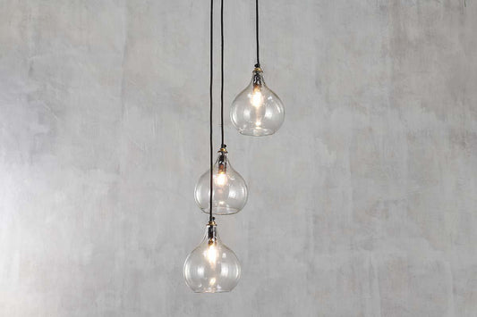 Nkuku Ziva Recycled Glass Cluster Pendant Clear