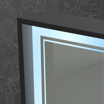 Origins Living Astoria Led Illuminated Mirror 140 140x70cm Matt Black