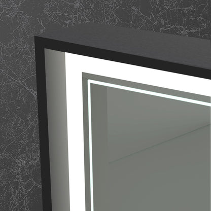 Origins Living Astoria Led Illuminated Mirror 75 75x90cm Matt Black