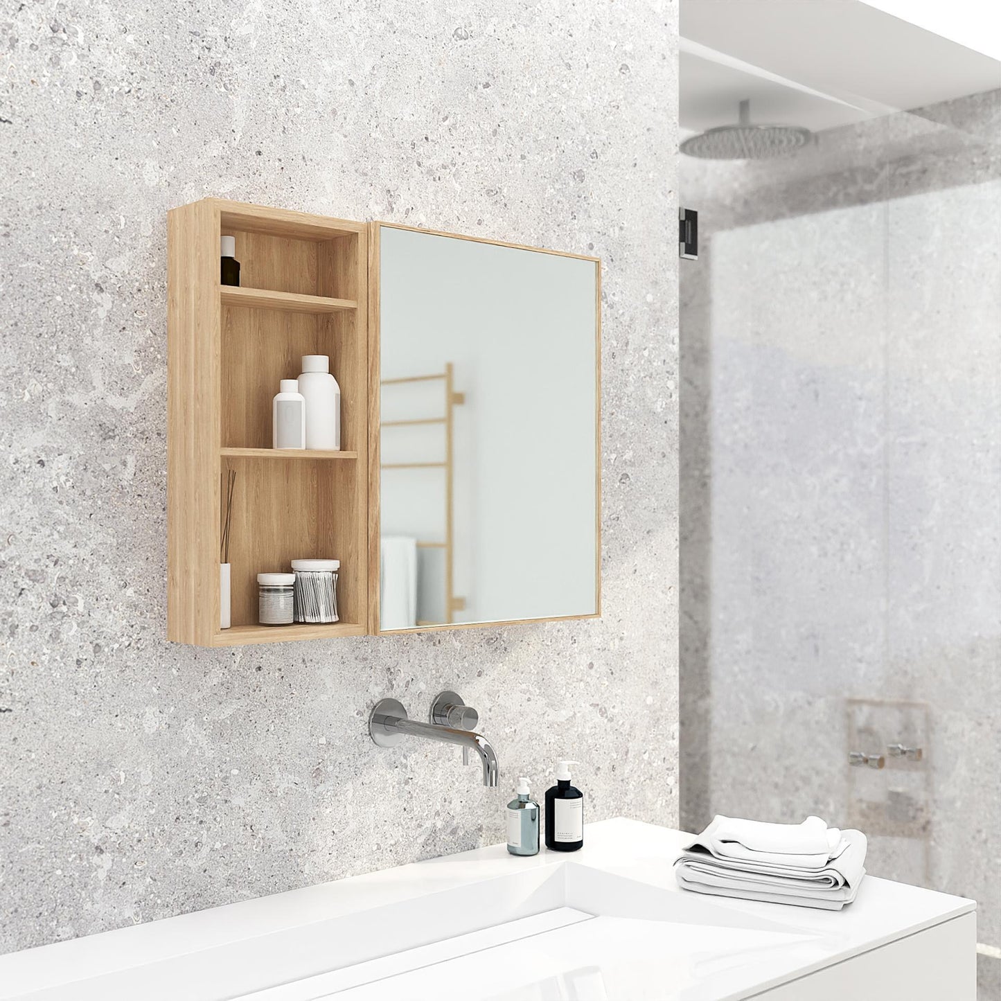 Wireworks Bath Cabinet Slimline 550 Oak