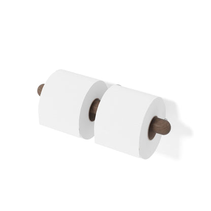 Wireworks Toilet Roll Holder Double Yoku Walnut