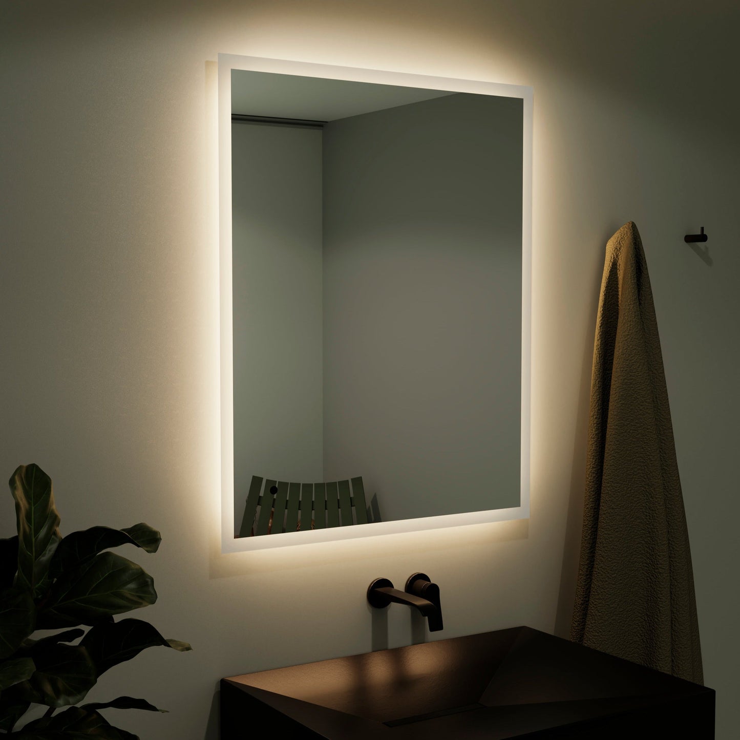 Origins Living Edison Led Illuminated Rectangular Mirror 100 1000 X 800mm