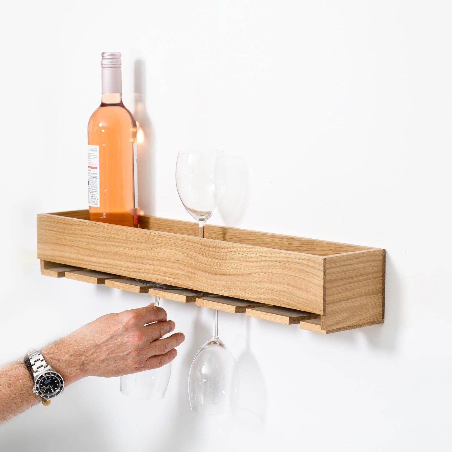 Wireworks Glass Holder Shelf Oak
