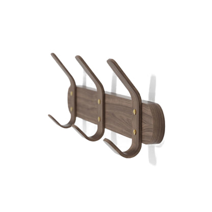 Wireworks Wall Hooks Left Hook 3 Walnut
