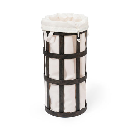 Wireworks Laundry Basket Cage Dark Oak / White