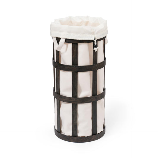 Wireworks Laundry Basket Cage Dark Oak / White