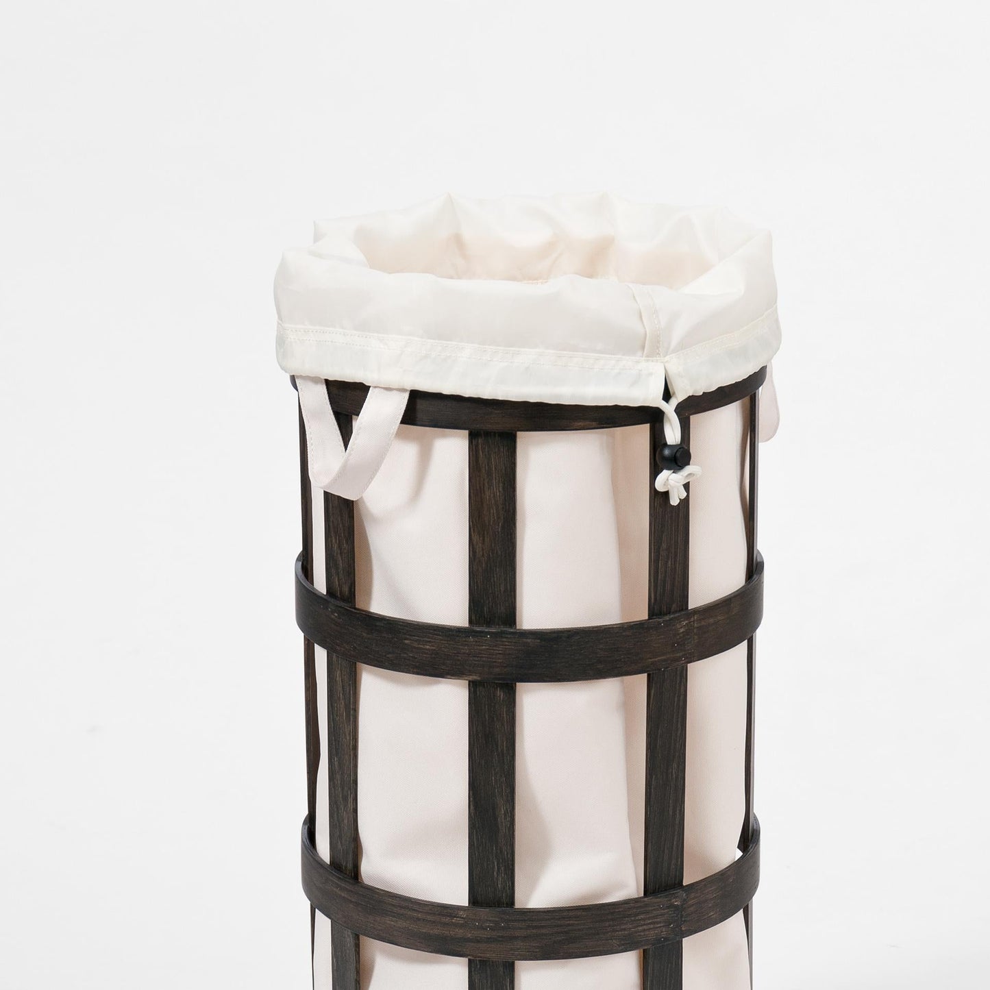 Wireworks Laundry Basket Cage Dark Oak / White