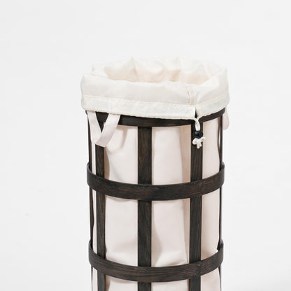 Wireworks Laundry Basket Cage Dark Oak / White