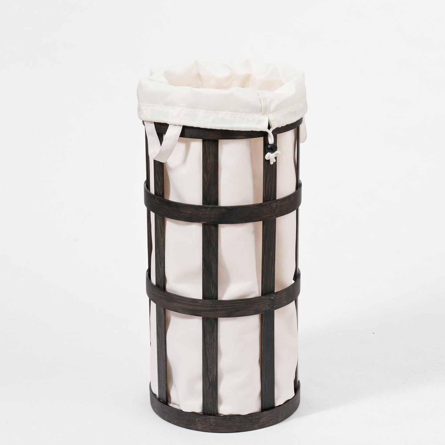 Wireworks Laundry Basket Cage Dark Oak / White
