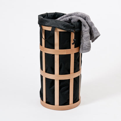 Wireworks Laundry Basket Cage Oak / Black