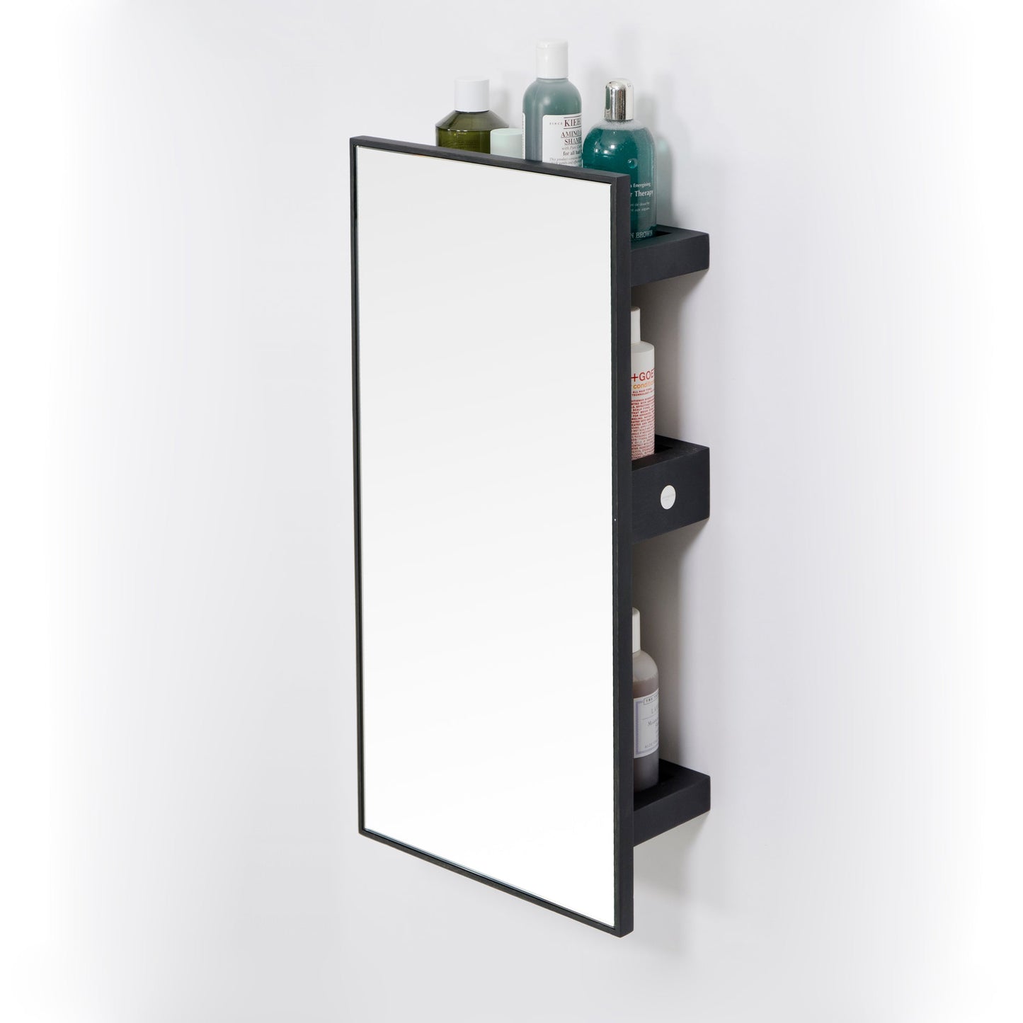Wireworks Wall Mirror 3 Tray Slimline Dark Oak
