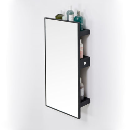 Wireworks Wall Mirror 3 Tray Slimline Dark Oak