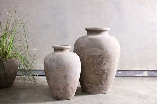 Nkuku Affiti Clay Tapered Pot Large