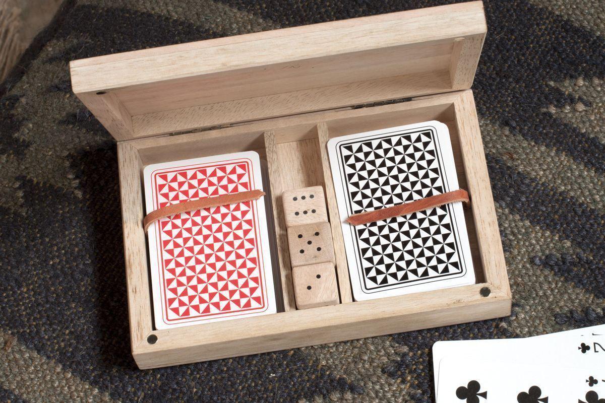 Nkuku Mango Wood Card & Dice Set