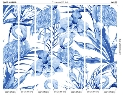 Origin Murals Paradise Flamingo Cobalt 350cm X 280cm