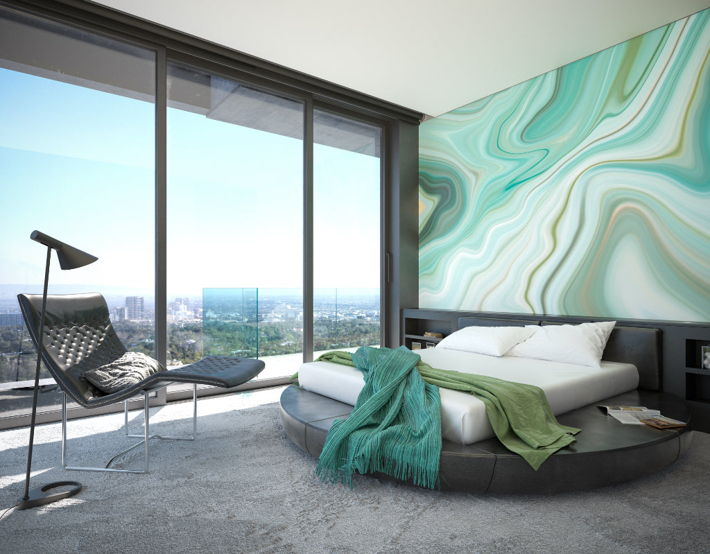 Origin Murals Marbled Ink Emerald 300cm X 240cm