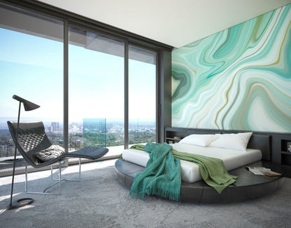 Origin Murals Marbled Ink Emerald 300cm X 240cm