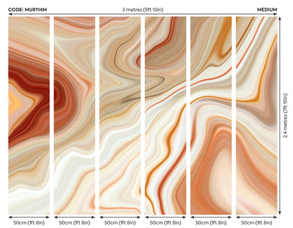 Origin Murals Marbled Ink Cinnamon 300cm X 240cm