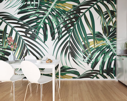 Origin Murals Tropical Leaves Emerald 350cm X 280cm