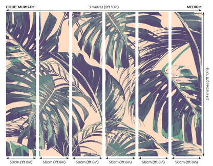 Origin Murals Palm Leaves Blush Jade 300cm X 240cm