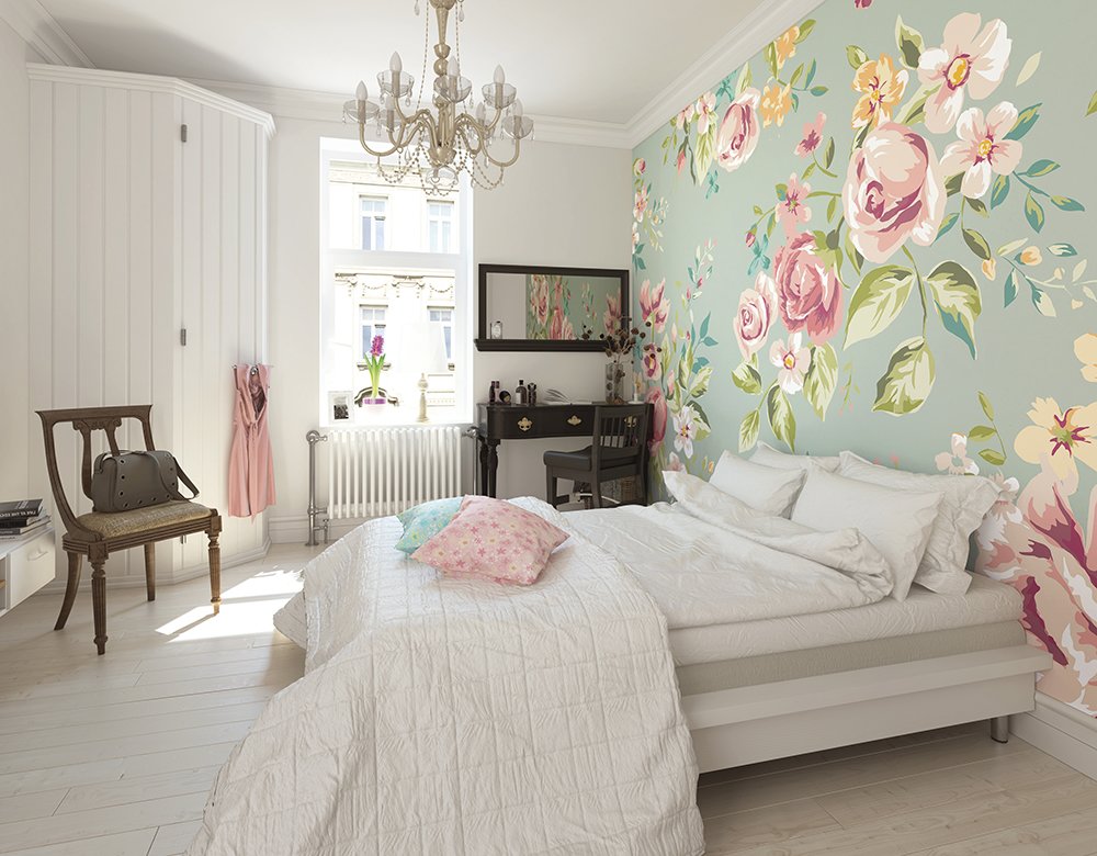 Origin Murals Flowery Duck Egg 350cm X 280cm