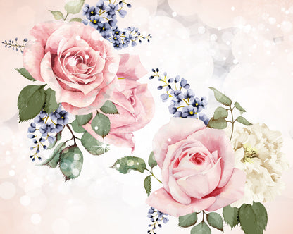 Origin Murals Roses Sparkles Rose Pink 300cm X 240cm