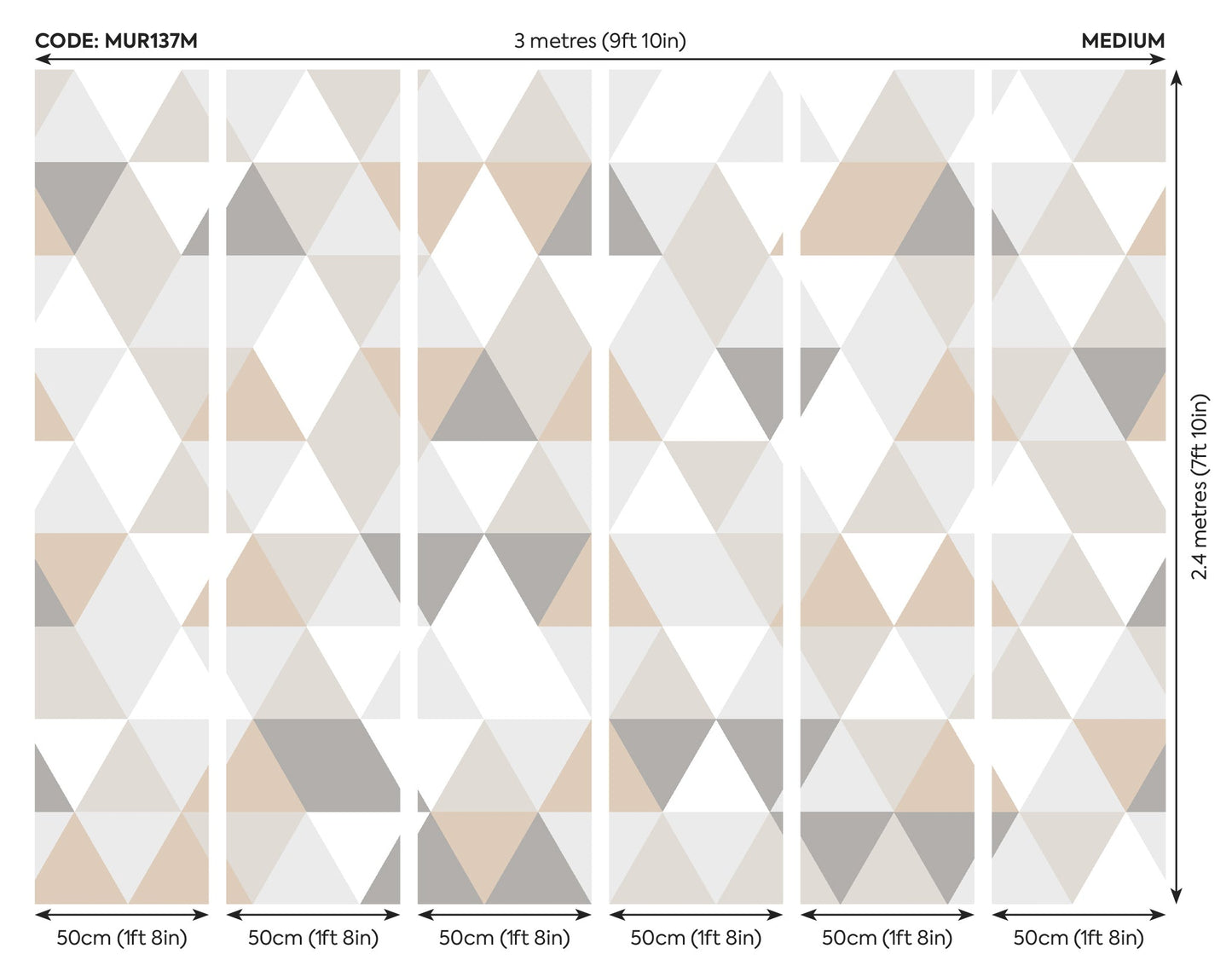 Origin Murals Geometric Natural 300cm X 240cm